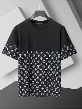 Louis Vuitton Black & White Monogram Gradient Short Sleeve Tee